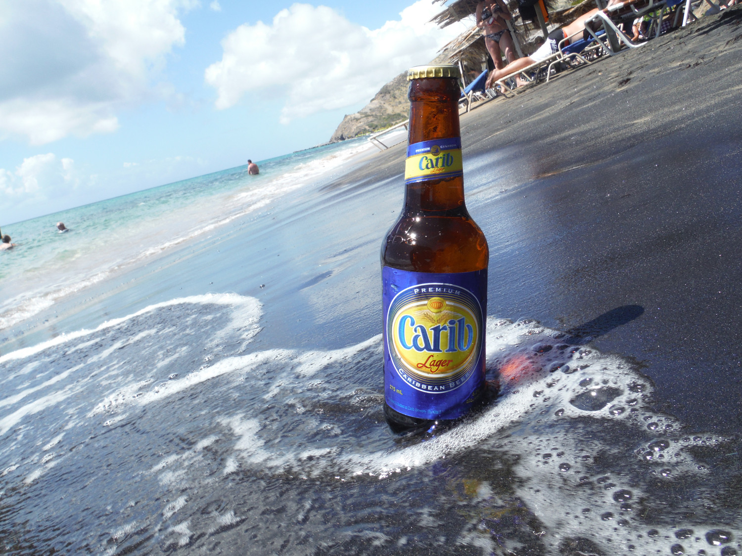 Carib Lager is perfect for the beach on any Caribbean island.
