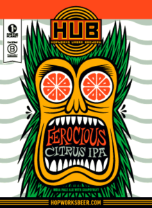 HUB Ferocious Citrus IPA summer beer.