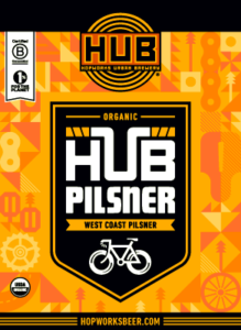 HUB Organic Pilsner summer beer.