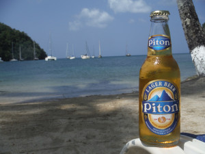 Piton is the St. Lucia beer on the Caribbean beaches.