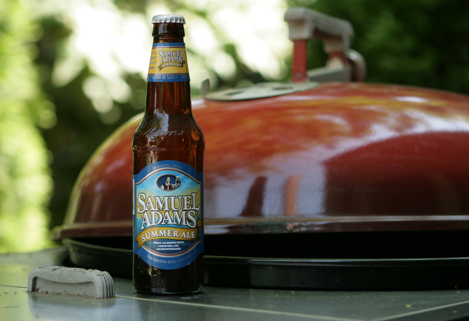 Enjoy Sam Adams summer seasonal beer on a hot day.