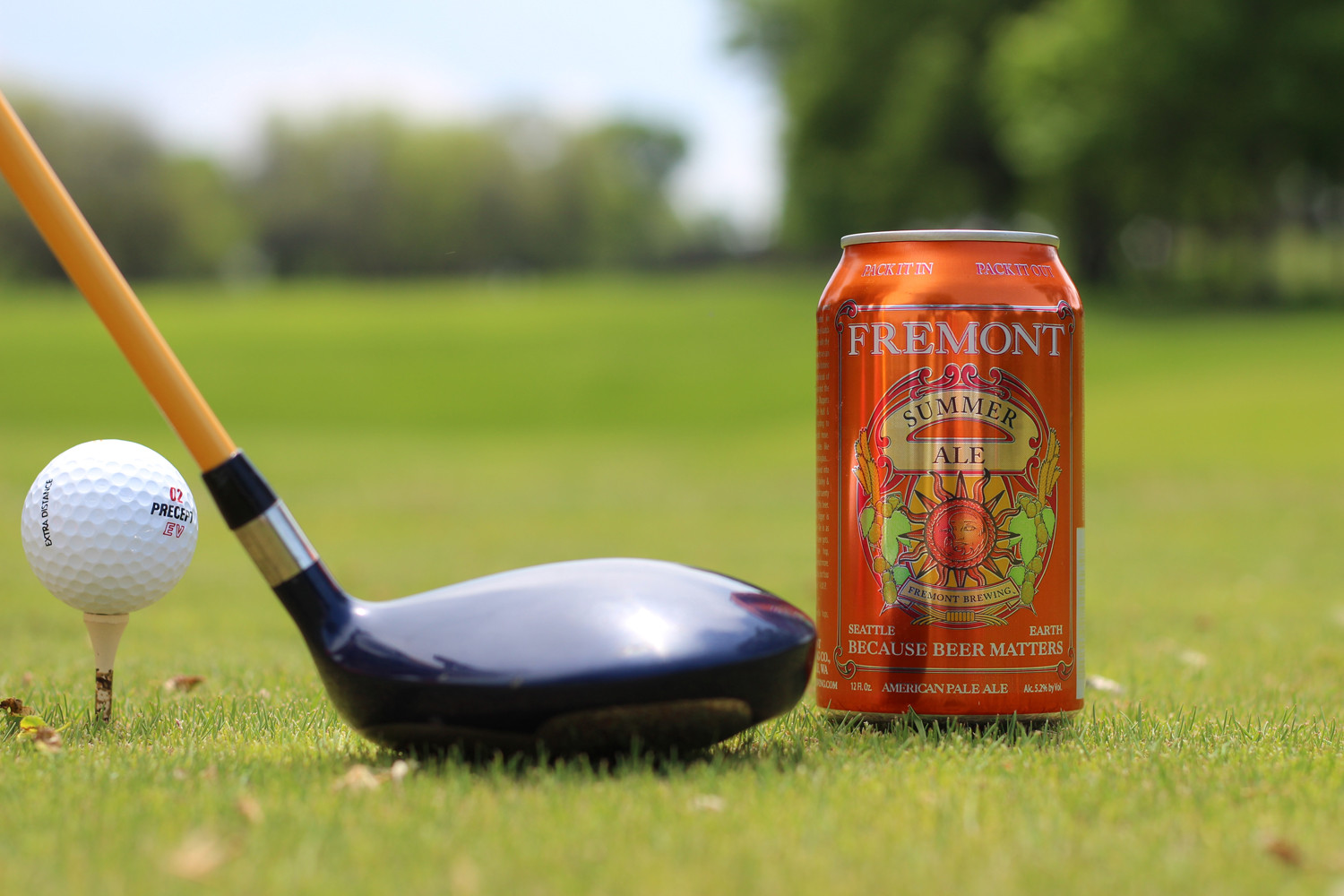 Fremont's Summer Ale summer beer can is great for a day of golf.
