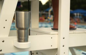 Yeti drink cooler Rambler Tumbler is perfect for cold water at the pool.